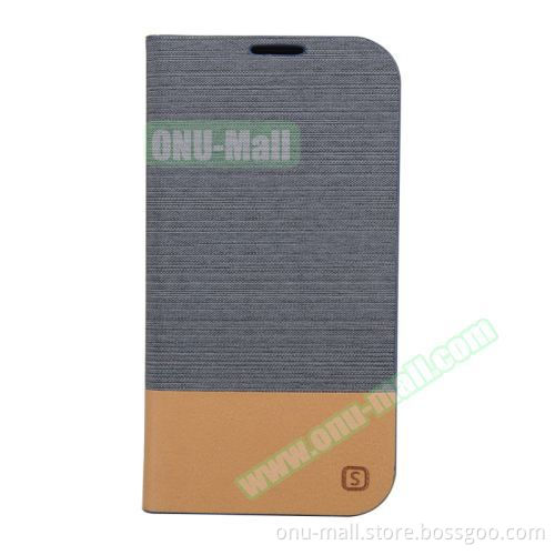 Wholesale Price Canvas Texture Leather for Samsung Galaxy S6 Active Case Cover with Card Slots